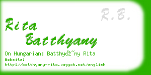 rita batthyany business card